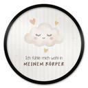 Rundes Affirmationsposter mit Wolke - 'Ich fühle mich wohl in meinem Körper' für das Kinderzimmer