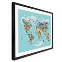 Plakat do pokoju dziecięcego mapa świata - brązowy