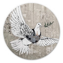 Tableau sur alu-Dibond rond Banksy - La colombe de la paix