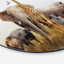 Tableau sur alu-Dibond rond Animaux africains