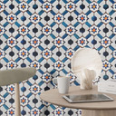 Tapet med geometrisk mønster og blomster - Treechild