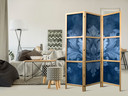 Japanischer Paravent, Raumteiler freistehend, Trennwand - Ornament in Blue: Dark Blue Decoration