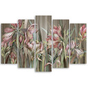5 stykke lærredstryk, Iris blomster