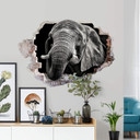 Wallsticker 3D-sticker Meermann - Afrikansk elefant