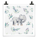 Plakat Słodkie słoniątko między gałęziami boho - UN Designs - Kwadrat