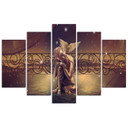 5 stykke lærredsprint, Buddha Brown Feng Shui