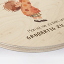 Rundes Holzbild mit Kind und Stern - 'Man ist nie zu klein'