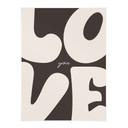 Plakat z typografią Love you Retro Letters