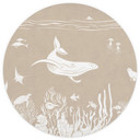Fascinerende zeedieren in de oceaan Fotobehang - Bruin - Kikki Belle - Rond - vliesbehang/zelfkleven