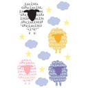 Wallsticker - Mønsterfår (sæt med 4)