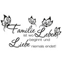Sticker mural - La famille, c'est où la vie commence... incl. 5 cadres photos