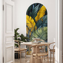 Wallsticker buet vægpanel Farverige palmeblade - Jaszke - smal