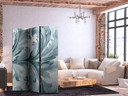 Paravent, Raumteiler freistehend, Trennwand - Stone Baroque Ornaments in Light Shades of Gray and Bl