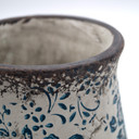 Vintage Pflanzentopf Beton mit Blumenmuster 14,5x14,5 cm