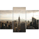 3 stykke lærredstryk, New York City Panorama