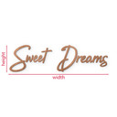 Drewniana dekoracja z napisem 3D Sweet Dreams - mahoń