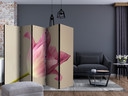 Paravent Séparation de pièce - Orchidée rose , 5 pièces - 225x172 cm