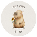 Naklejka na ścianę Capybara - Don't worry be capy - Round