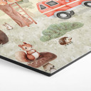 Hexagon Wanddecoratie Dieren Brandweer in het Bos - Oliver Robins - Alu-Dibond