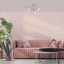 Deckenleuchte Jule, metallic, 20,5 x 43 cm, Glas Deckenlampe, dimmbar