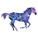 Sticker mural Polygone Galaxie Mustang