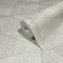 Non-woven tapet med geometrisk mønster, trekanter beige, grå grafik