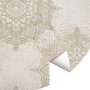 Elegancka fototapeta mandala w kolorze piaskowego złota - Bloomery Decor - okrągła - samoprzylepna/n