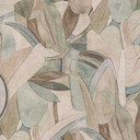 Papier peint abstrait feuilles en beige vert bleu - tons naturels doux - papier peint intissé