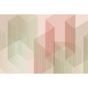 Geometrisk fototapet i pastelfarver - 3D non-woven tapet