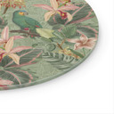 Glasbillede - Jungle med papegøjer Grøn - Bloomery Decor - Rund