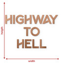 Litery drewniane Highway to Hell - Mahoń