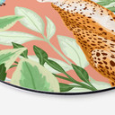 Tableau sur alu-Dibond rond Goed Blauw - Rose tropical