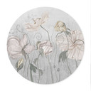 Poster met bloemen in vintage stijl in grijs - Ms Tiff - Rond