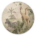 Houten Wanddecoratie jungle dieren op een Afmeting - Ms Tiff - Rond