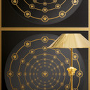 Tapeta z włókniny Versace I Love Baroque Medusa Circles Black Gold luksusowa