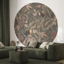 Fototapeta tukan w tropikalnym lesie - Bloomery Decor - Okrągła - Samoprzylepna / nietkana