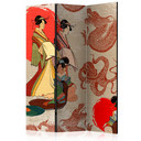 Schermo divisorio - Passeggiate a Kyoto: Geisha, 3 pezzi
