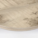 Houten Wanddecoratie bos bij het meer in beige mist - Ms Tiff - Rond