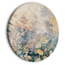 Rundes Leinwandbild Wandteppich Muster mit einer Wiese und Blumen Kelim mit Frühlingsmotiv