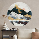 Naklejka na ścianę Odbicie zimowego krajobrazu - SpaceFrog Designs - Round