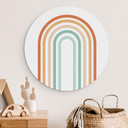 Vægcirkel Boho Rainbow – print på aluminium (Alu-Dibond)