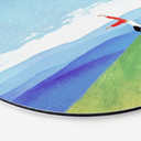 Tableau Prairie de montagne avec vue - Rivers - Alu-Dibond Rond