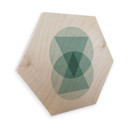 Hexagone - Placage bois de bouleau - Nouveauprints - Cercles et triangles aqua