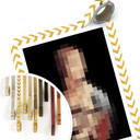 Plakat Pixelart - da Vinci - Dama z gronostajem