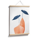 Plakat Liście Monstera w dwóch wazonach w kolorze morelowym - Kubistika