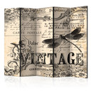 Paravent Séparation de pièce - Correspondance style vintage, 3 pièces