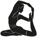 Wallsticker yoga konge due silhuet ensfarvet