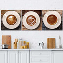 3 stykke lærredsprint, kaffedrik