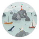 Wanddecoratie Maritiem Kustmotief met Vuurtoren - Oliver Robins - Alu-Dibond - Rond