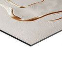 Billede Abstrakt linjekunst i guld og beige - Alma – print på aluminium